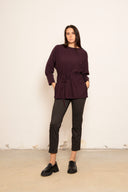 Maglia donna manica lunga con cordino regolabile 26S582