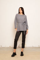 Maglia donna manica lunga con cordino regolabile 26S582